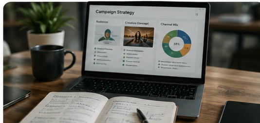 Advertising campaign strategy workspace